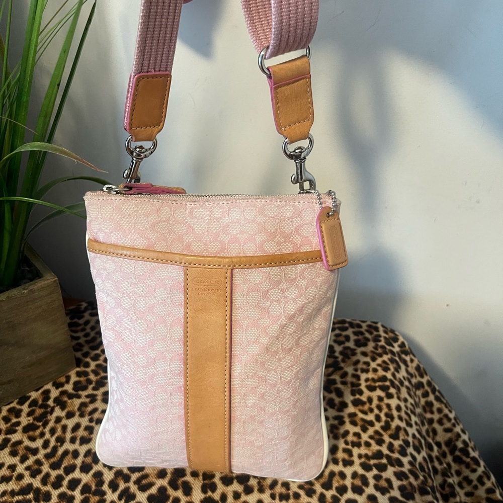 Coach Blush and Tan Crossbody Bag